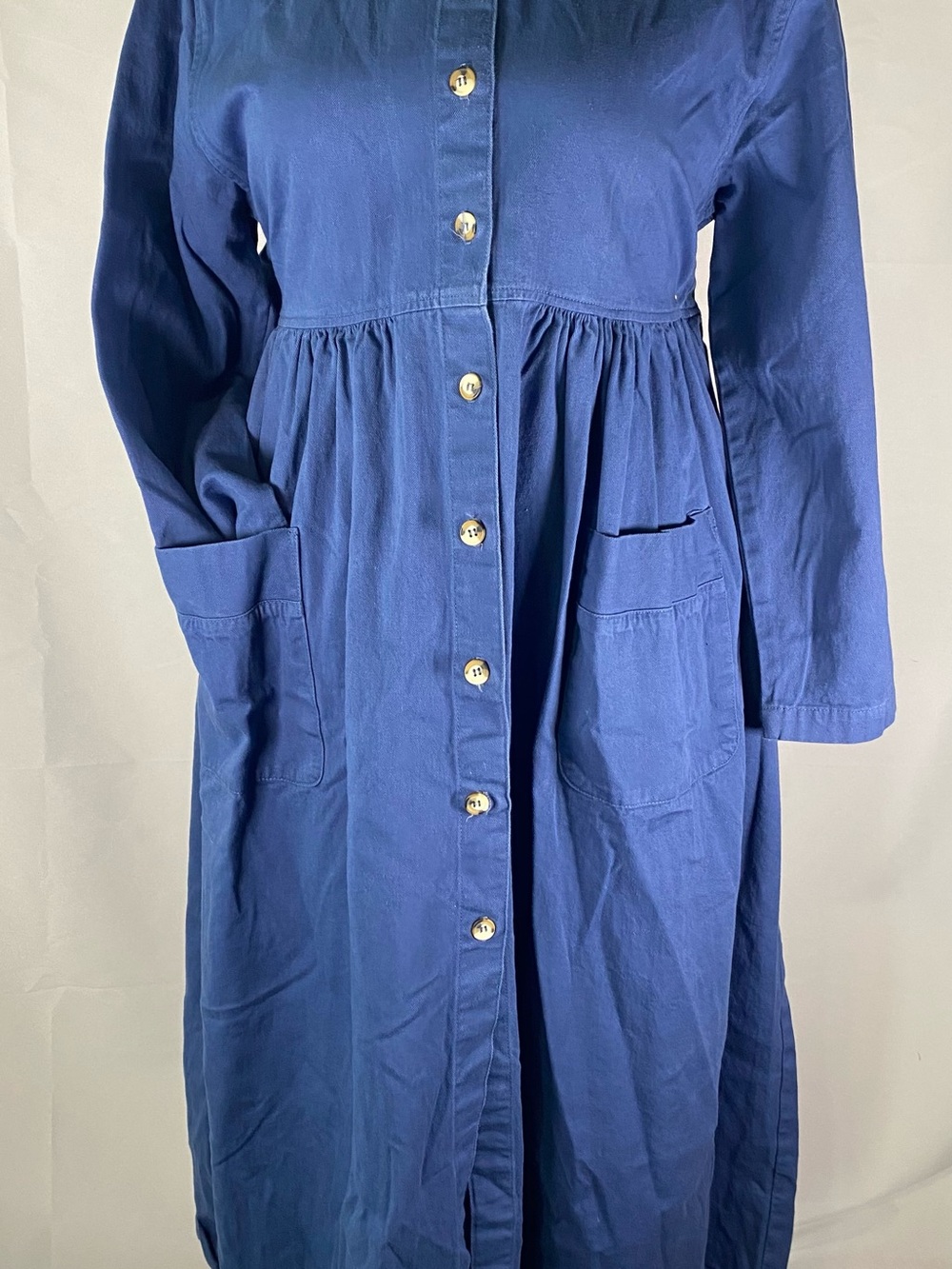 Sunbelt Blue Button-Front Maxi Dress